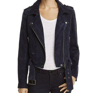 Blank NYC $198 Suede Moto Jacket Black Size Small NWT